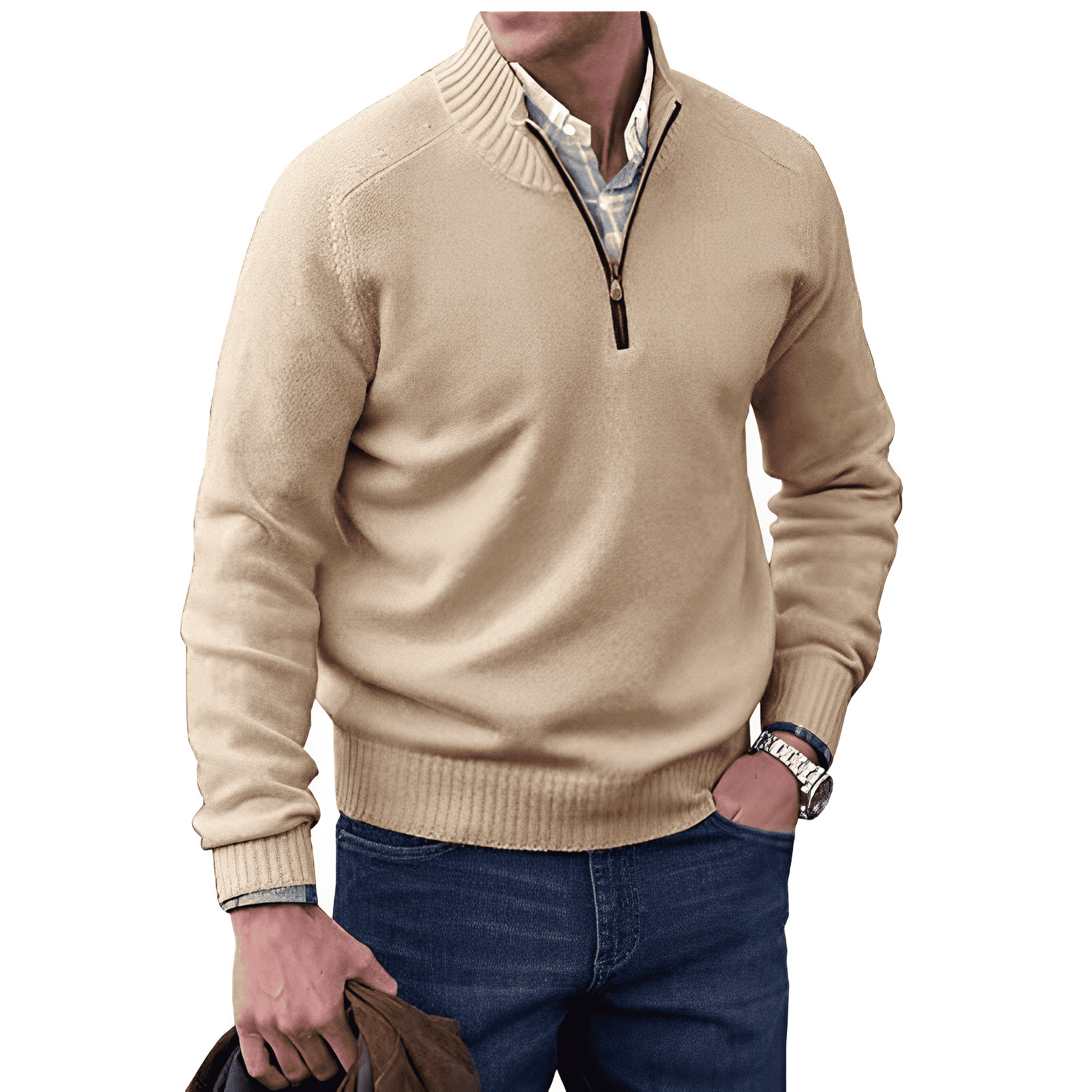 Achille | Elegante pullover con chiusura a zip